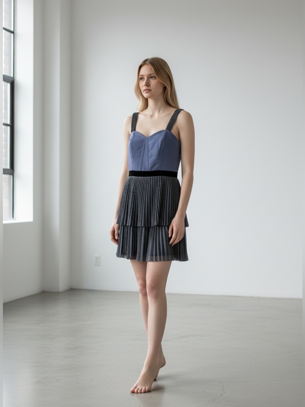 TARA JARMON Colorblocked Cocktail Mini Dress FR 40 US 8-10